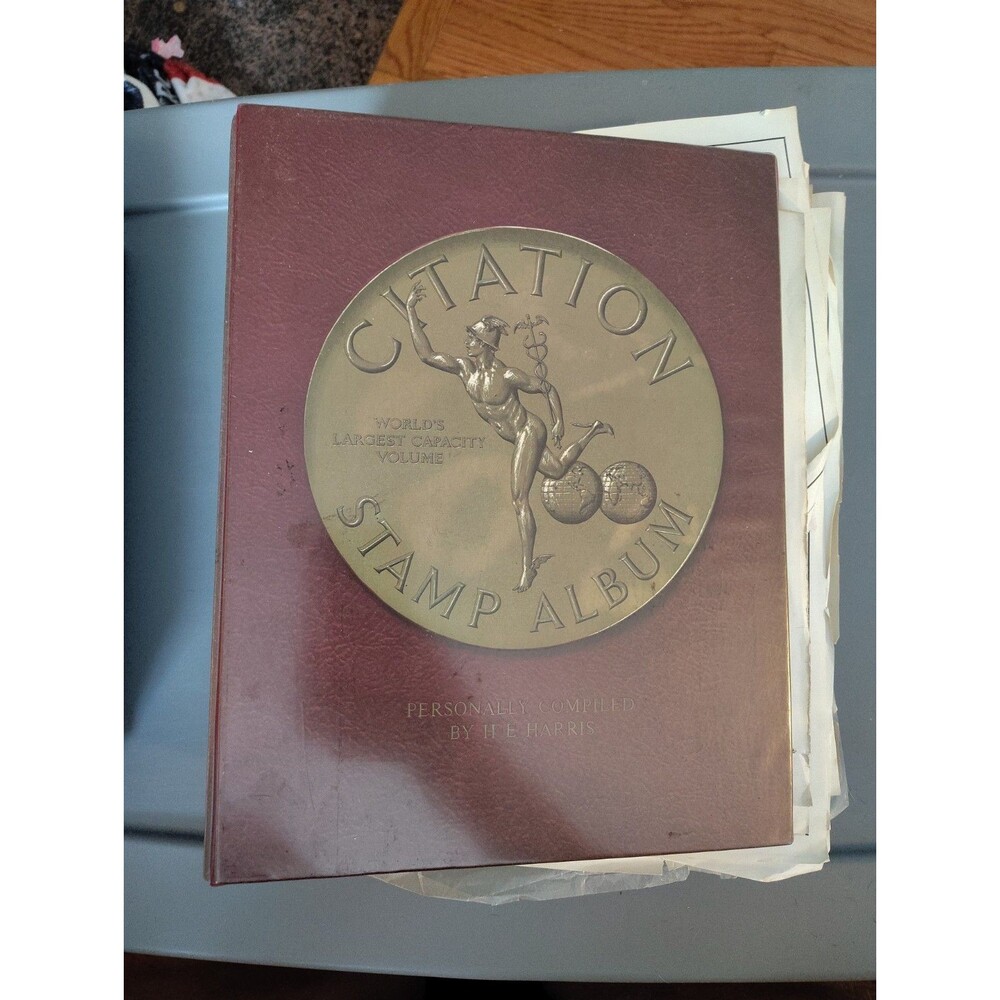 Citation Stamp Album  Harris. LARGEST ALBUM   Partially filled out A To L + U.S.